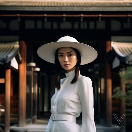 White hat and blouse. 