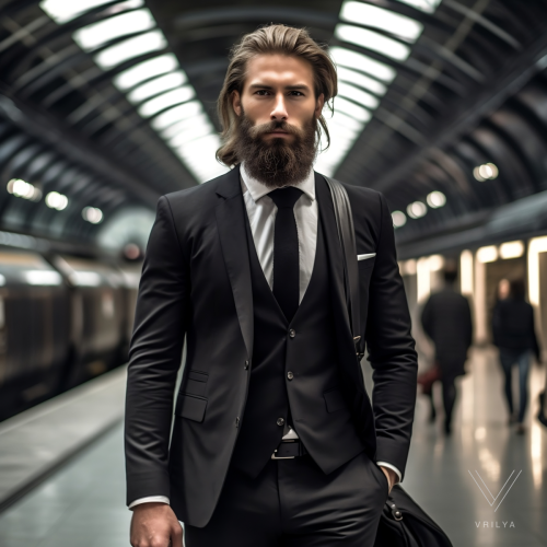 Black suit and carry bag. 