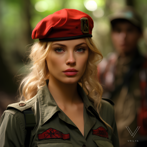 Red beret.