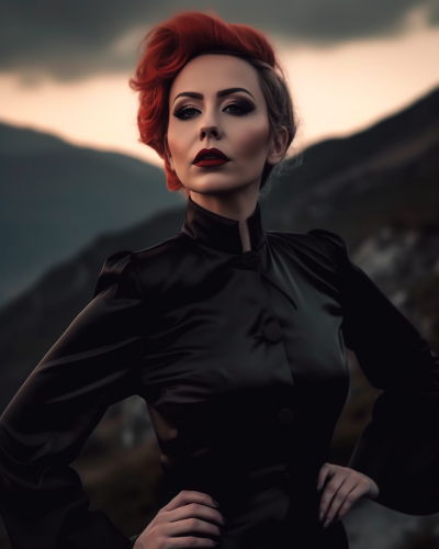 Black Nehru style blouse. 