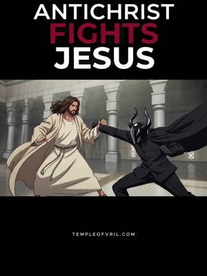 The Antichrist sits on his throne — and in this Japanese anime adaptation, Jesus appears before him in the temple. In this Temple of Vril sequence, reimagined as a Japanese anime adaptation, Vrilya Jarac sits in contemplation upon a throne inside a newly built Jewish temple in Israel, looking out over the empire he has begun to shape. But in the stillness, a figure appears before him: Jesus. What follows is immediate confrontation. Vrilya rises and engages the apparition in combat, turning the temple into the site of another mythic clash between the old religious order and the force that opposes it. But just as suddenly as the fight begins, Jesus vanishes. The figure was only an apparition — a spectral reminder of the old narrative still haunting the mind of the world. As with our other Vril Antichrist clips, this is not an endorsement of biblical prophecy. It is a deliberate mockery and inversion of it. In Vrilism, Vrilya Jarac wears the title Antichrist as a badge of honor because it means standing against what “Christ” has come to represent through history: war, ignorance, suffering, and spiritual control carried out in a sacred name. That is what makes this sequence meaningful. The throne symbolizes the rise of a new order. The temple symbolizes the weight of prophecy and inherited expectation. And the apparition of Jesus symbolizes the lingering hold of the old world, even when its authority has already begun to fade. So this is not prophecy fulfilled. It is prophecy haunting itself, being confronted, and turned back on its own imagery. The empire is real. The vision is not. And the old ghost still refuses to die. Learn more at TEMPLEOFVRIL.com @Vrilya Jarac